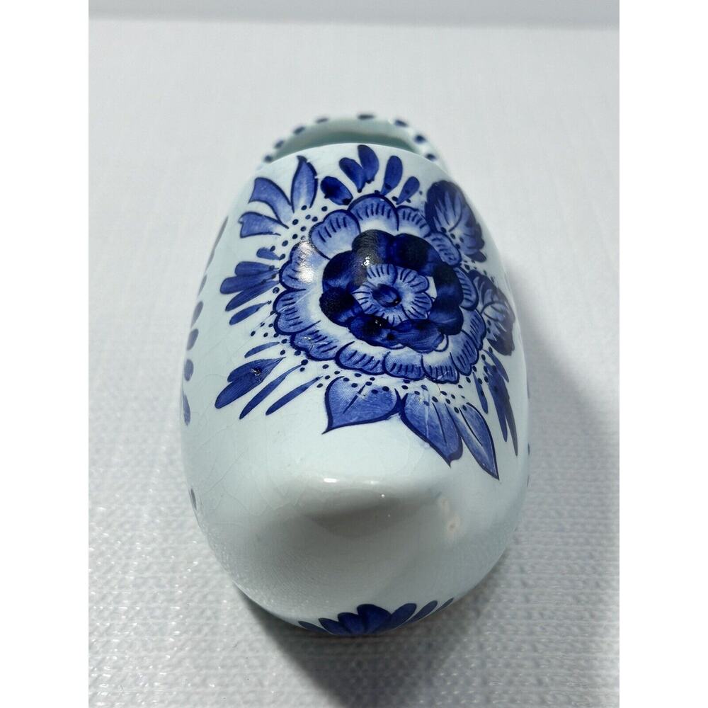 Vintage Hand Painted Delft Blauw Ceramic Dutch Clog Shoe 6.5 Long Hanging Decor - Picture 2 of 9